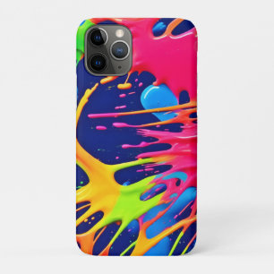 Funda Para iPhone 11 Pro Neon Splatter: Resumen del arte vibrante