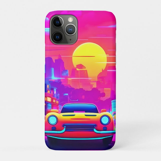 Funda De Case-Mate Para iPhone Neon Sunset City Drive (Reverso)