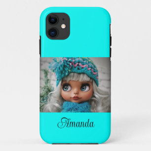 Funda Para iPhone 11 Neon turquesa brillante estilo moderno
