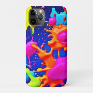 Funda Para iPhone 11 Pro Neón vibrante estalla en tela oscura