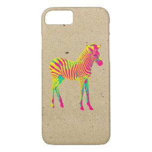 Funda Para iPhone 8/7 Neon Zebra Baby Animal Psychedelic Funky Retro