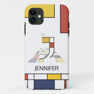 Funda Para iPhone 11 Neoplasticismo exclusivo Monograma Art. Letra J