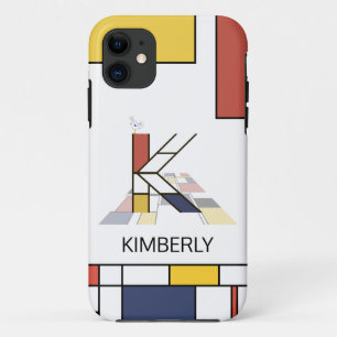 Funda Para iPhone 11 Neoplasticismo exclusivo Monograma Art. Letra K