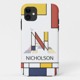 Funda Para iPhone 11 Neoplasticismo exclusivo Monograma Art. Letra N