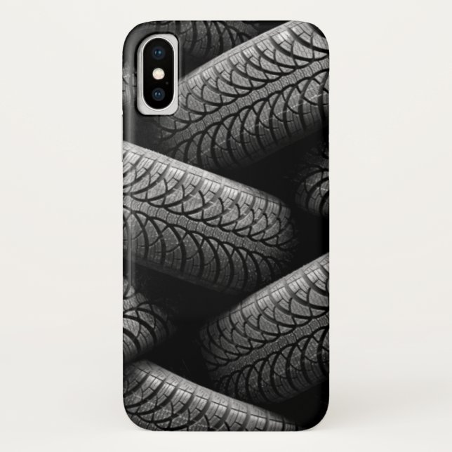 Funda De Case-Mate Para iPhone Neumáticos para coches negros (Reverso)