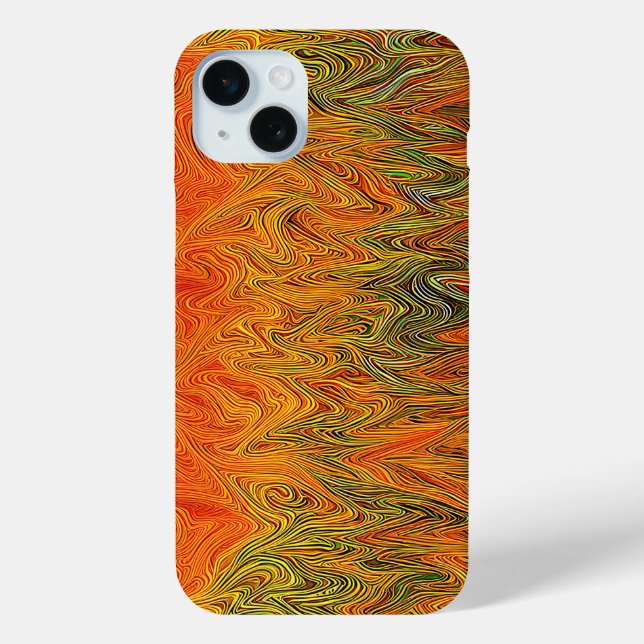 Funda De Case-Mate Para iPhone "Neural Firestorm" Resumen Naranja amarillo (Reverso )