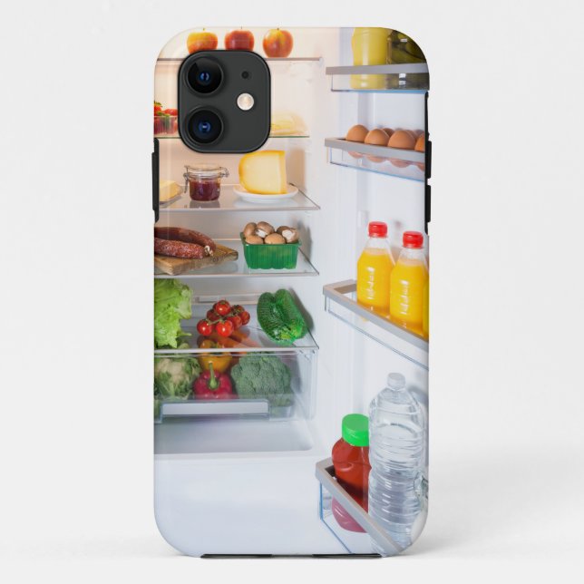 Funda De Case-Mate Para iPhone Nevera abierta llena de comida (Reverso)