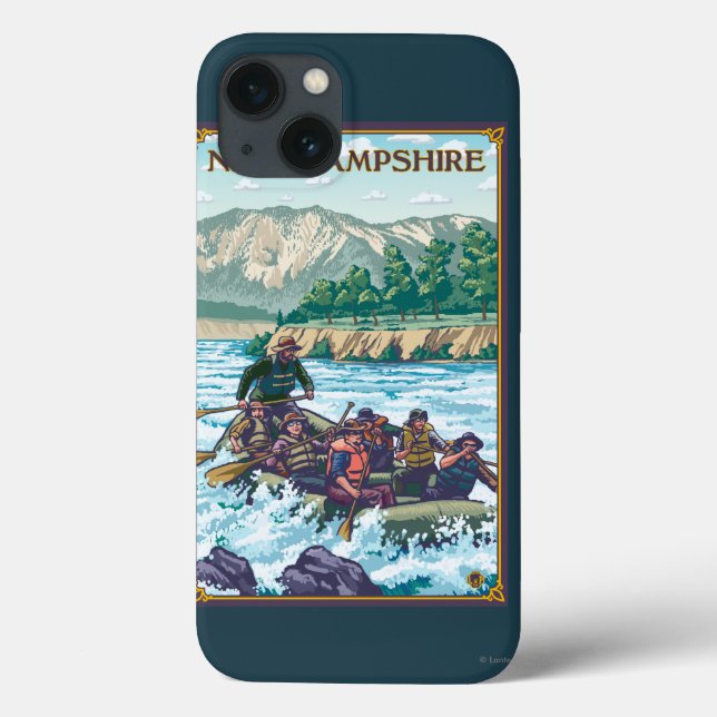 Funda De Case-Mate Para iPhone New HampshireRiver Rafting Scene (Reverso)