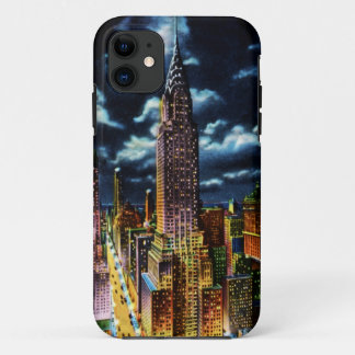Funda Para iPhone 11 New York City Chrysler que construye en la noche