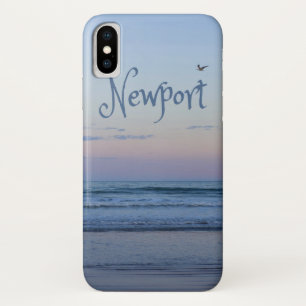 Funda Para iPhone X Newport Beach California Ocean Sunrise Blue