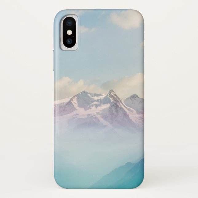 Funda De Case-Mate Para iPhone Niebla de la mañana en un valle alpino (Reverso)