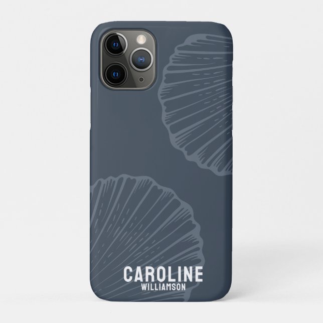 Funda De Case-Mate Para iPhone Nieta costera con concha azul acuático (Reverso)