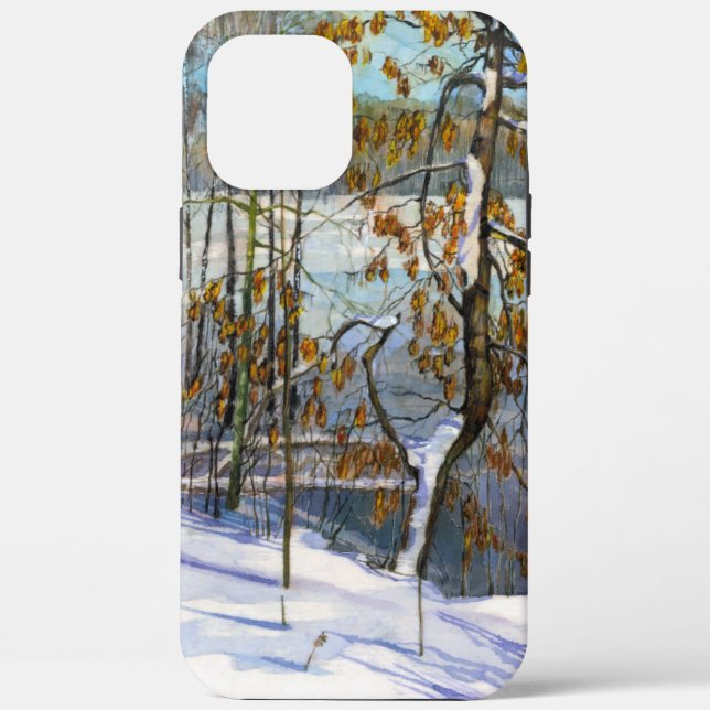 Funda De Case-Mate Para iPhone Nieve caída Acuarela (Reverso )