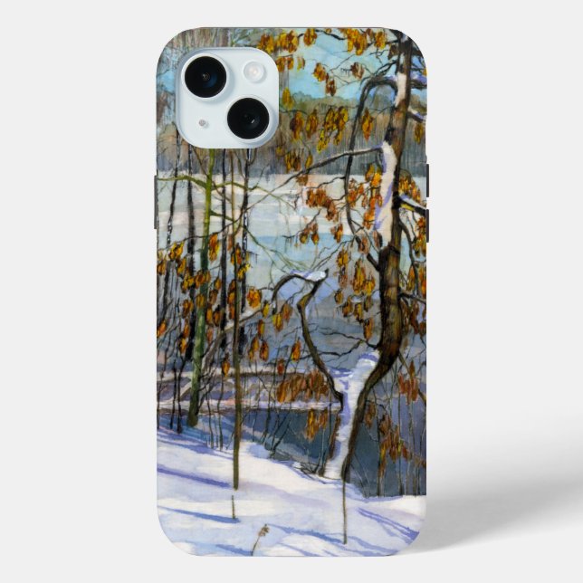 Funda De Case-Mate Para iPhone Nieve caída Watercolor (Reverso )