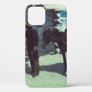 Funda Para iPhone 12 Nieve de invierno de caballos y bovinas