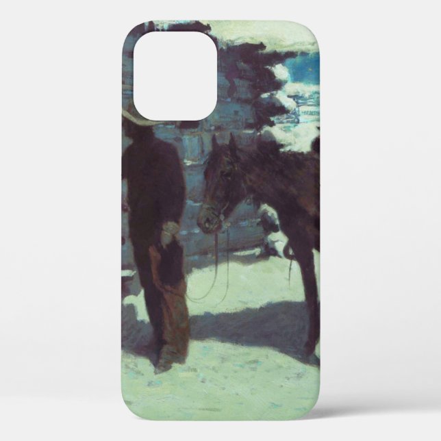 Funda De Case-Mate Para iPhone Nieve de invierno de caballos y bovinas (Reverso )