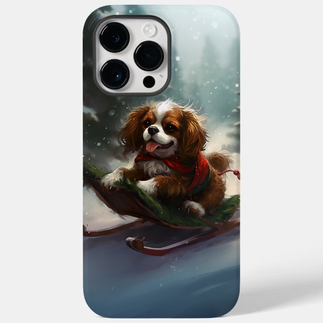 Funda De Case-Mate Para iPhone Nieve de los Navidades Cavalier King Charles Spani (Reverso )