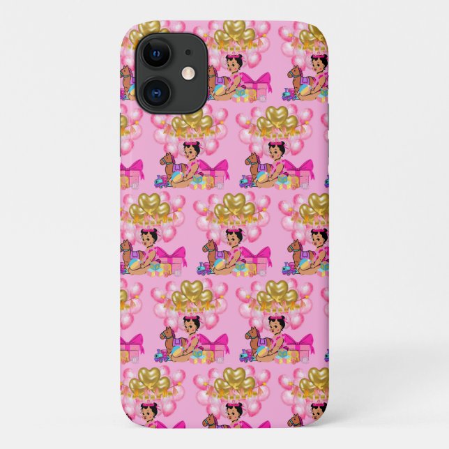 Funda De Case-Mate Para iPhone Niña bebé de rosa (Reverso)
