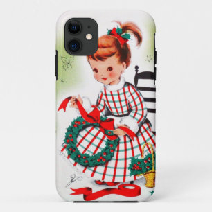 Funda Para iPhone 11 Niña clásica del navidad con las cintas de la