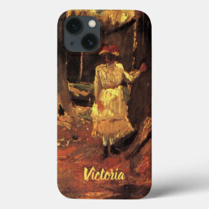 Funda Para iPhone 13 Niña de blanco en el bosque por Vincent van Gogh