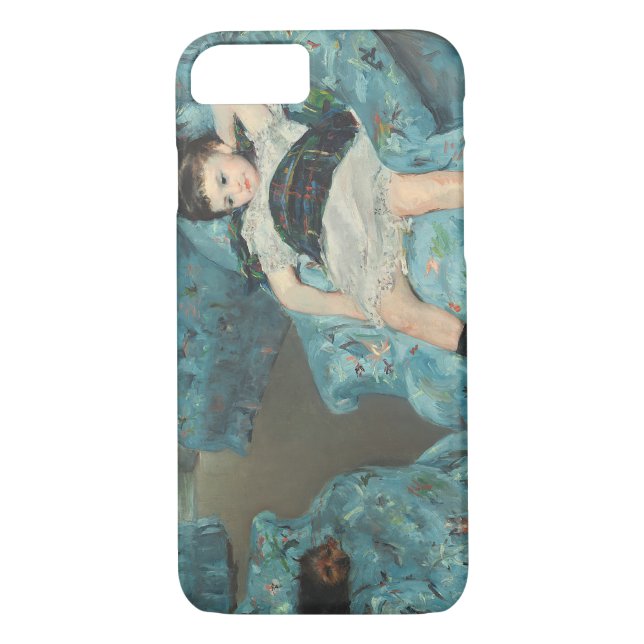 Funda De Case-Mate Para iPhone Niña en una butaca azul, 1878 (oi (Reverso)