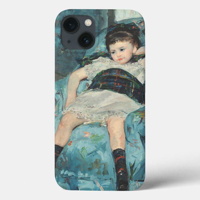 Funda De Case-Mate Para iPhone Niña en una butaca azul, 1878 (oi (Reverso)