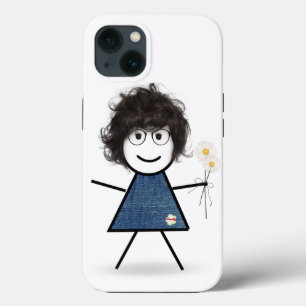 Funda Para iPhone 13 Niña Palito con Margaritas