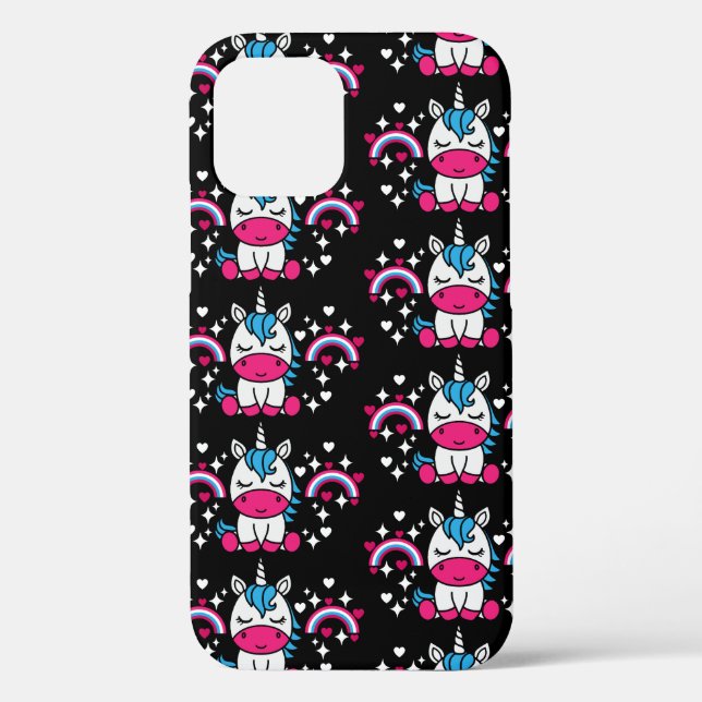 Funda De Case-Mate Para iPhone Niñas Unicorn Pony (Reverso )