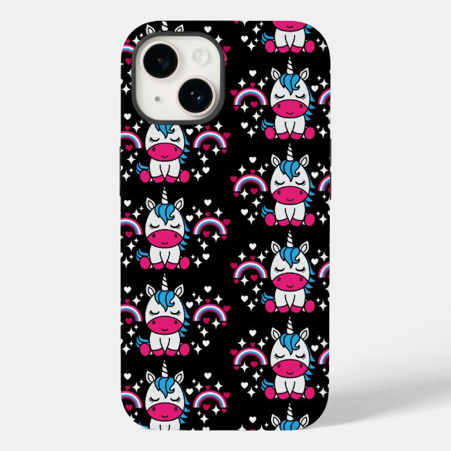 Funda De Case-Mate Para iPhone Niñas Unicorn Pony (Reverso )