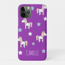 Funda Para iPhone 11 Pro Niñas Unicornio Mágico Rosa Púrpura