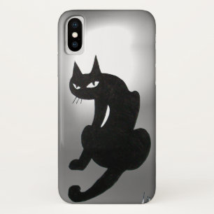 Funda Para iPhone X NINJA BLACK CAT Gris White
