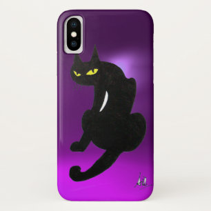 Funda Para iPhone X NINJA BLACK CAT Purple