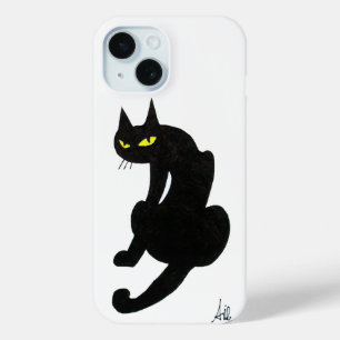 Funda Para iPhone 15 NINJA BLACK CAT White