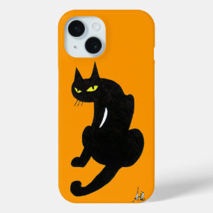 Funda Para iPhone 15 NINJA BLACK CAT Yellow