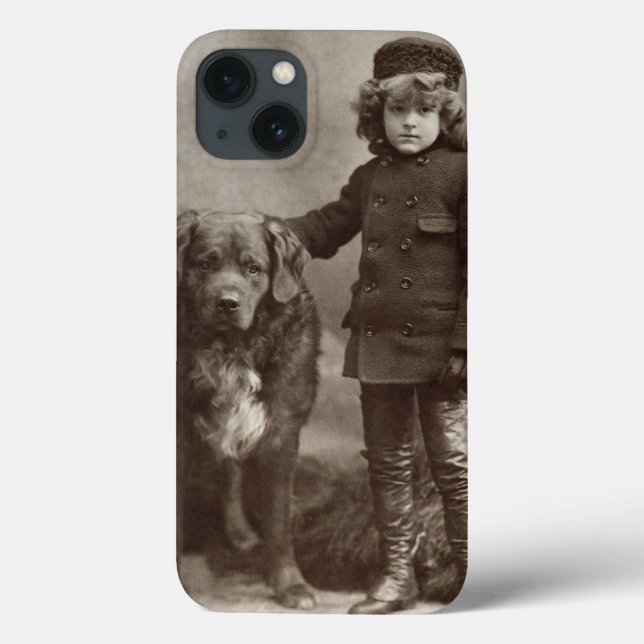 Funda De Case-Mate Para iPhone Niño con el perro, C1885 (Reverso)