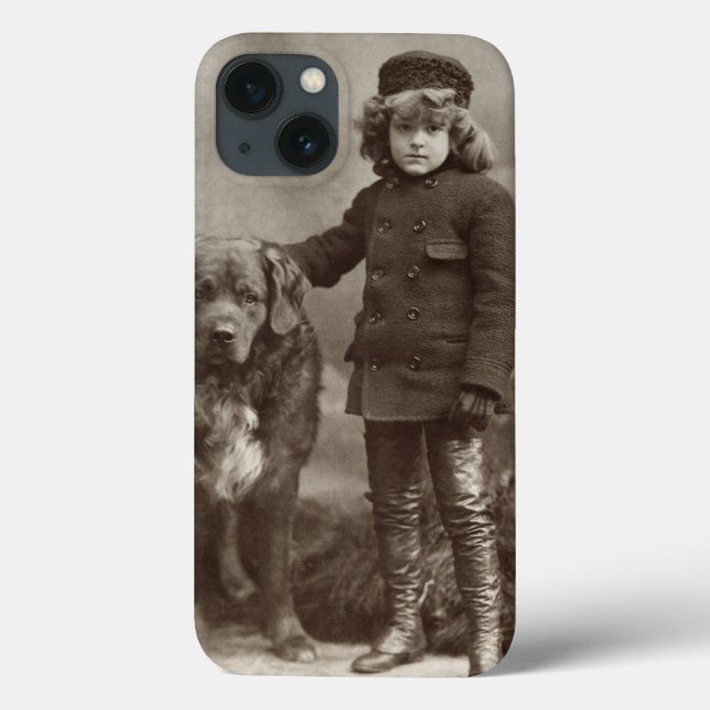 Funda De Case-Mate Para iPhone Niño con el perro, C1885 (Reverso)