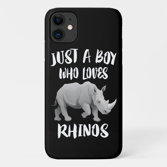 Funda De Case-Mate Para iPhone Niño que ama el regalo animal de rinocerontes (Reverso)
