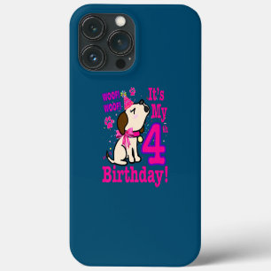 Funda Para iPhone 13 Pro Max Niños es mi cumpleaños número 4 tema de amante de