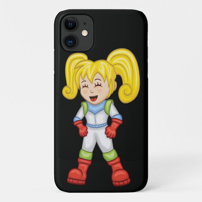 Funda De Case-Mate Para iPhone Niños espaciales personalizados / Chica (Reverso)