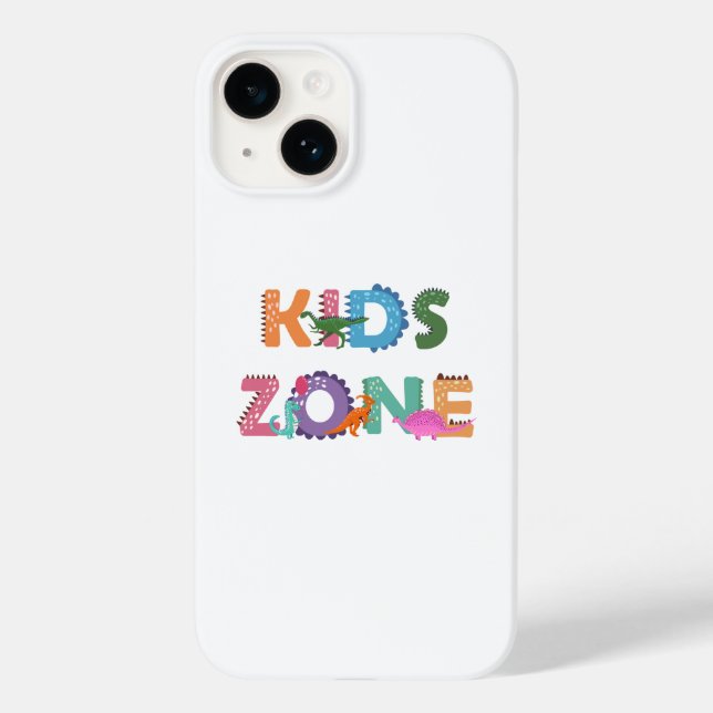 Funda De Case-Mate Para iPhone Niños Zona Dinosaurios (Reverso )