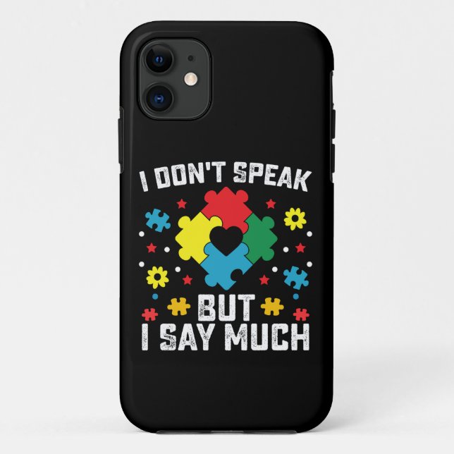 Funda De Case-Mate Para iPhone No hablo pero digo mucha conciencia del autismo (Reverso)