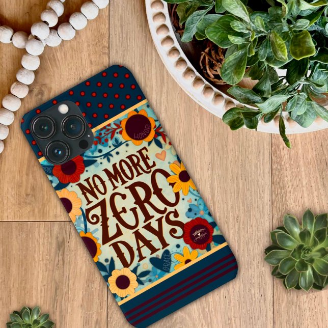 Funda De Case-Mate Para iPhone No más Cero Días Cita Inespiritividad Floral (Subido por el creador)