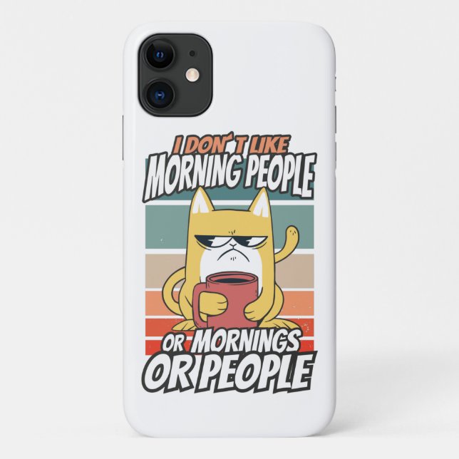 Funda De Case-Mate Para iPhone No me gusta la gente de la mañana, de la mañana o  (Reverso)