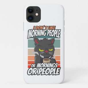 Funda Para iPhone 11 No me gusta la gente de la mañana, de la mañana o