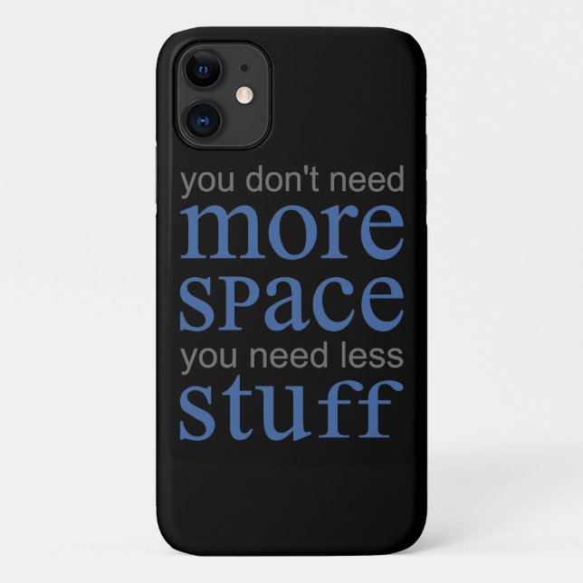 Funda De Case-Mate Para iPhone No necesitas más espacio. Necesitas menos cosas. (Reverso)