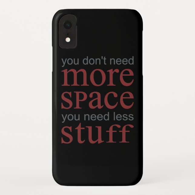 Funda De Case-Mate Para iPhone No necesitas más espacio. Necesitas menos cosas. (Reverso)