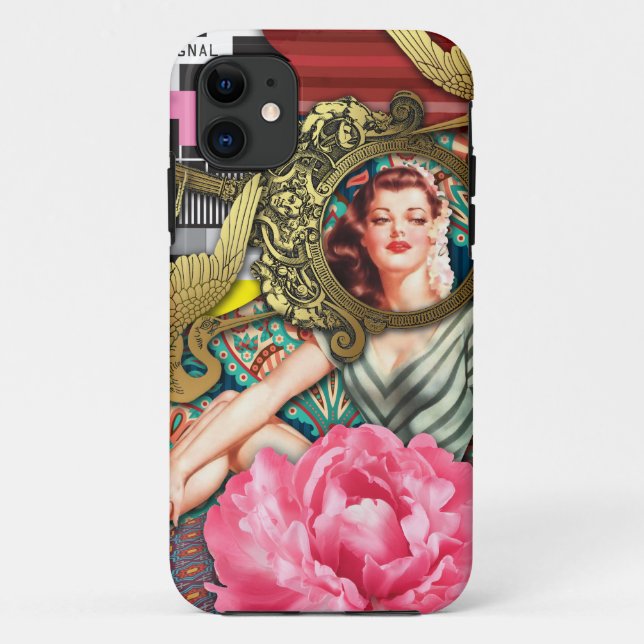 Funda De Case-Mate Para iPhone No-Signal - Collage Digital Señora Traviesa (Reverso)