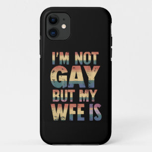 Funda Para iPhone 11 No soy gay pero mi esposa es Boda LGBT arcoiris