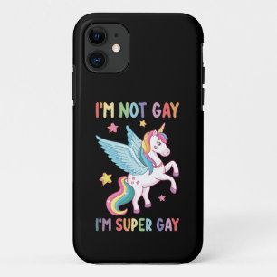 Funda Para iPhone 11 No soy gay, soy super gay Orgullo LGBT Unicornio