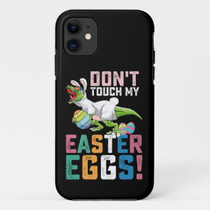 Funda Para iPhone 11 No toques mi Huevos de Pascua en dinosaurio ex
